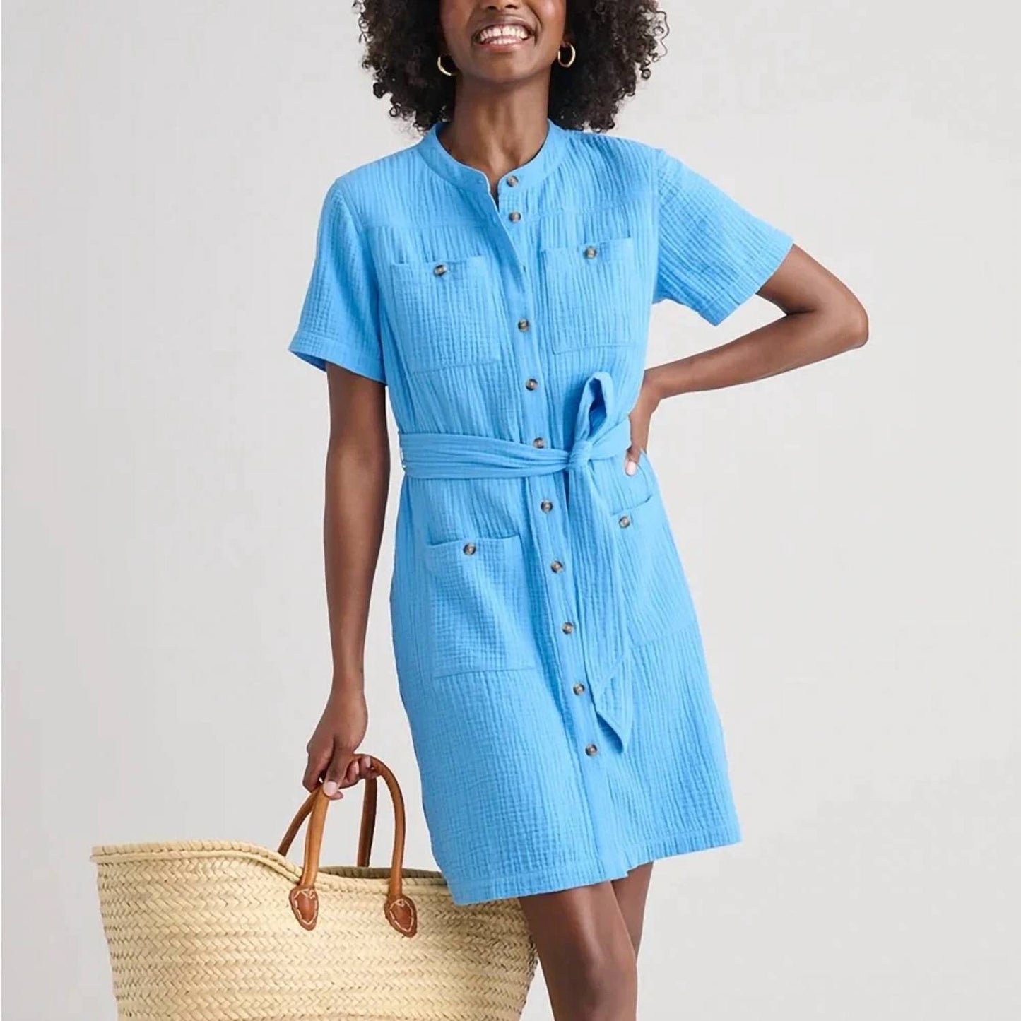 Cotton Gauze Short Sleeve Avery Dress