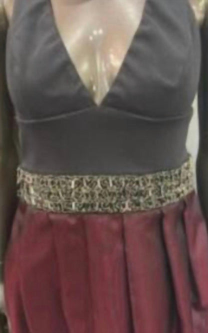 Women's Pleated Skirt Beaded Mini Dress
