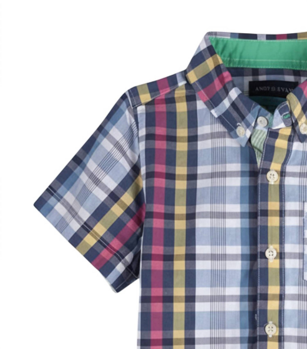 Kids Short Sleeve Madras Plaid Shirt