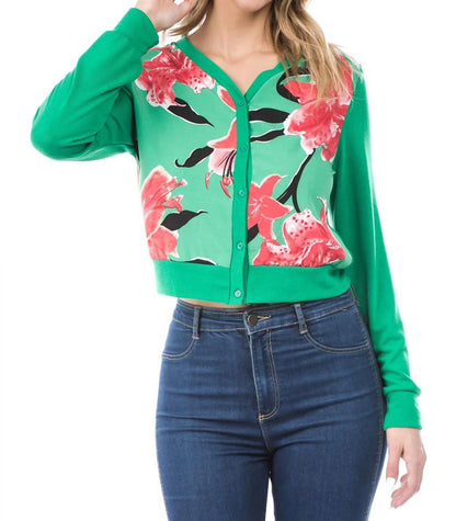 V-neck Floral Cardigan