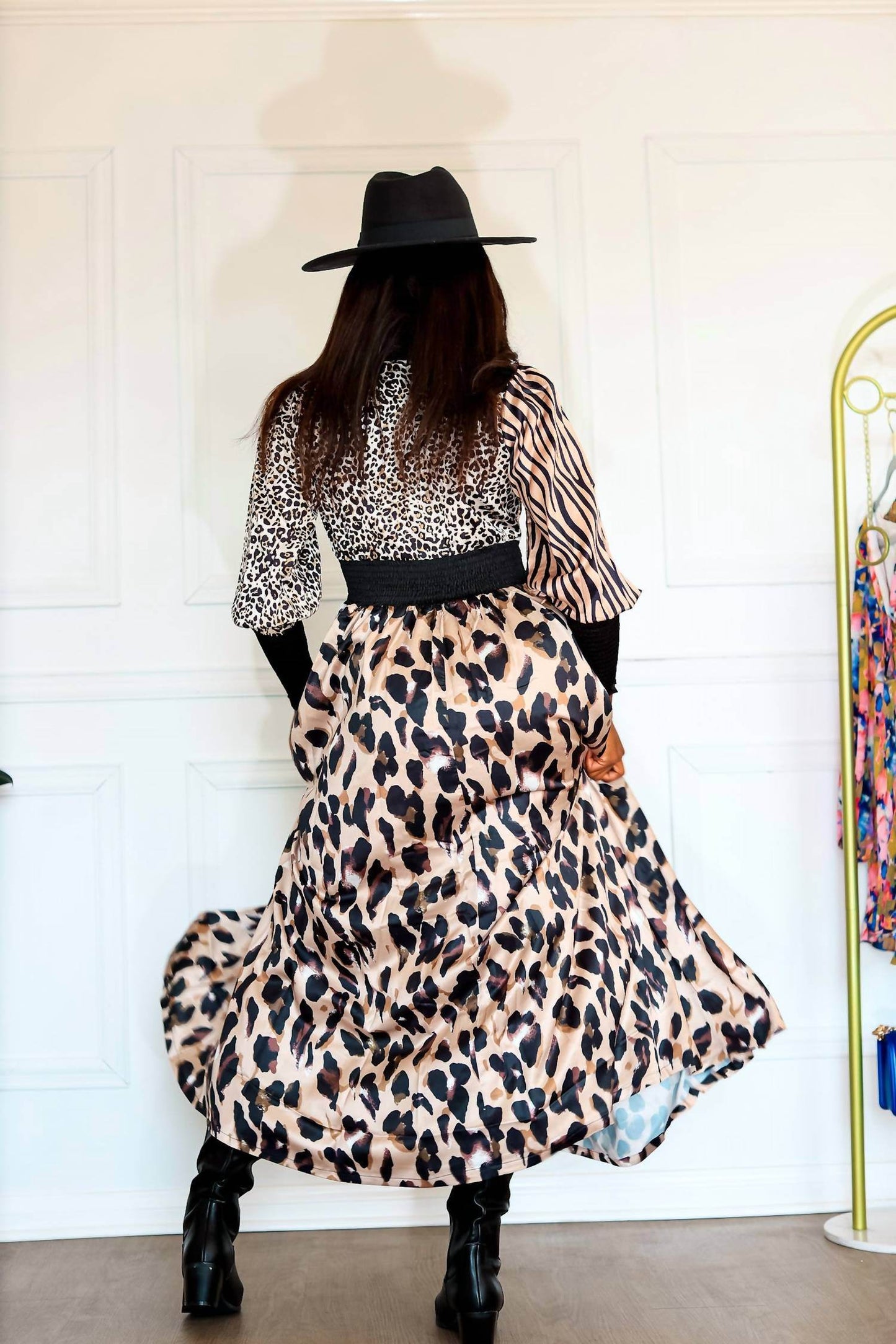 Little Secret Of Mine - Women's Animal Print Long Sleeve Maxi Dress - Rack Hunt