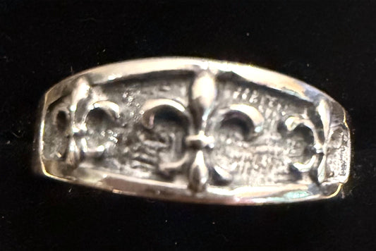 Women's 3 Fleur De Lis Band Sterling Ring