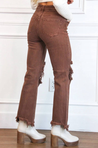 Riva Distressed High Rise Jeans