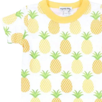 Magnolia Baby - Girls Pineapple Print Short Pajama Set - Rack Hunt
