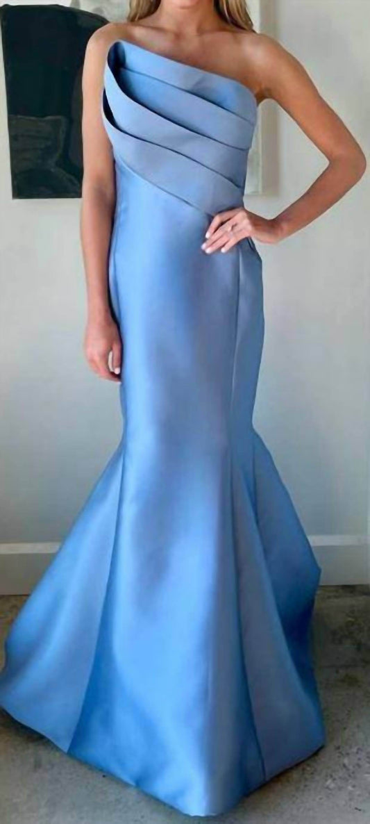 Nicole Bakti - Strapless Mikado Asymmetric Mermaid Gown - Rack Hunt -