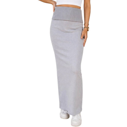 Hip Wrap Maxi Knit Skirt