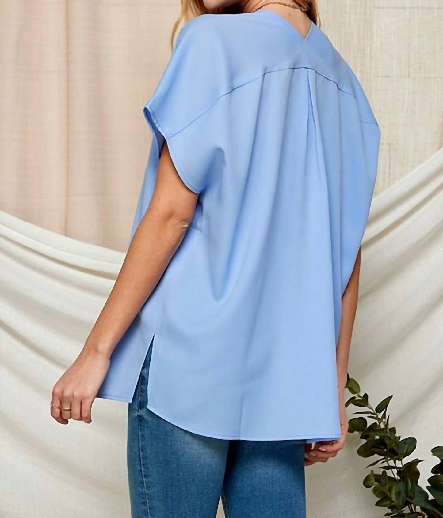 Semi-sheer Relaxed Fit Blouse
