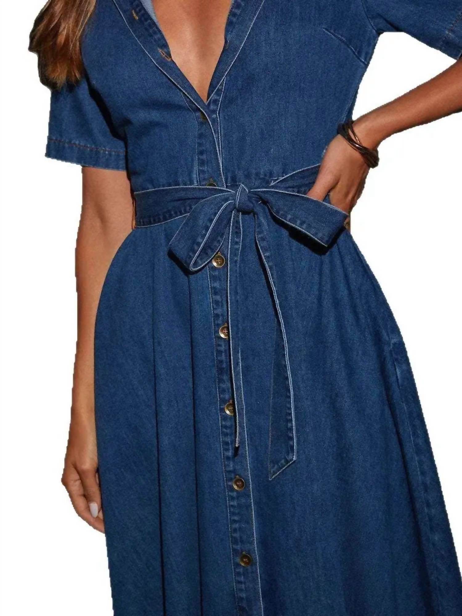 World Apparel - Vintage V-Neck Denim Dress - Rack Hunt