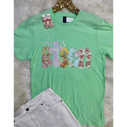 Women's He Is Risen Floral Patch Tee