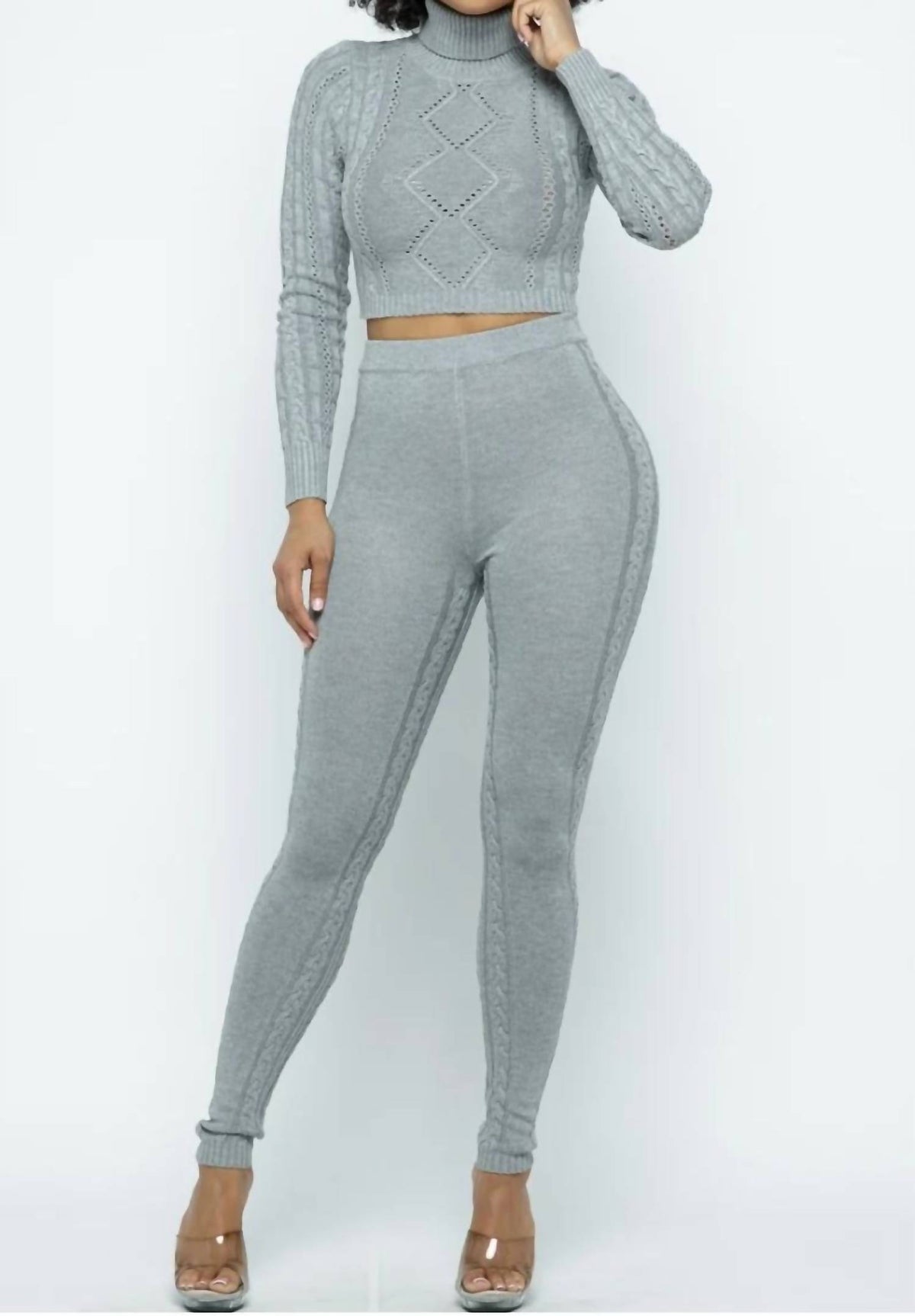 Nita Turtle Neck Knit Legging Set