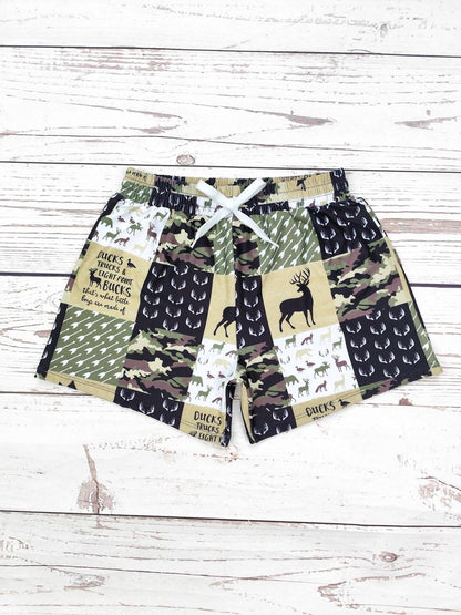 Boy's Deer Printed Swim Shorts