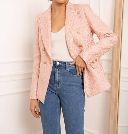 Double Breasted Tweed Blazer