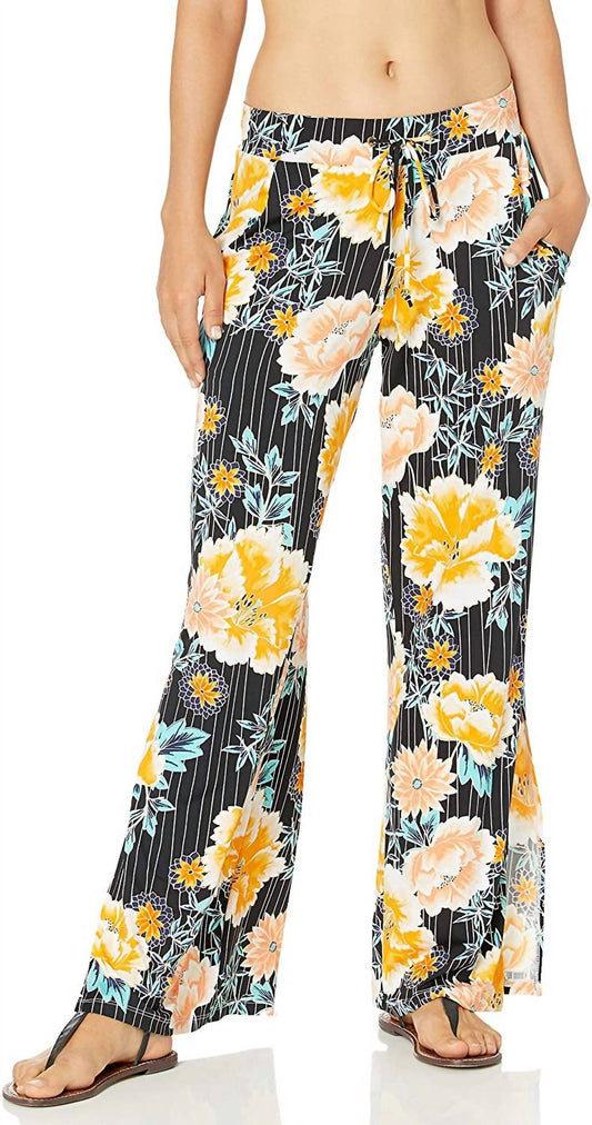 Women's Floral Stripe Printed Cover-up Pants