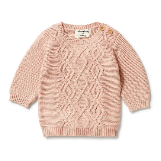 Girl's Knit Cable Sweater