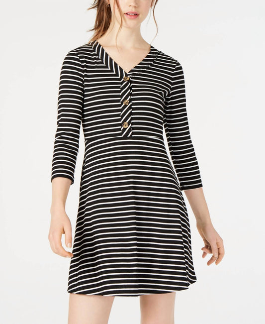 Striped Fit And Flare Mini Dress
