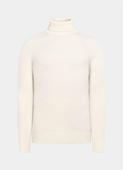 Ribbed Merino Wool Turtleneck Sweater - Plus
