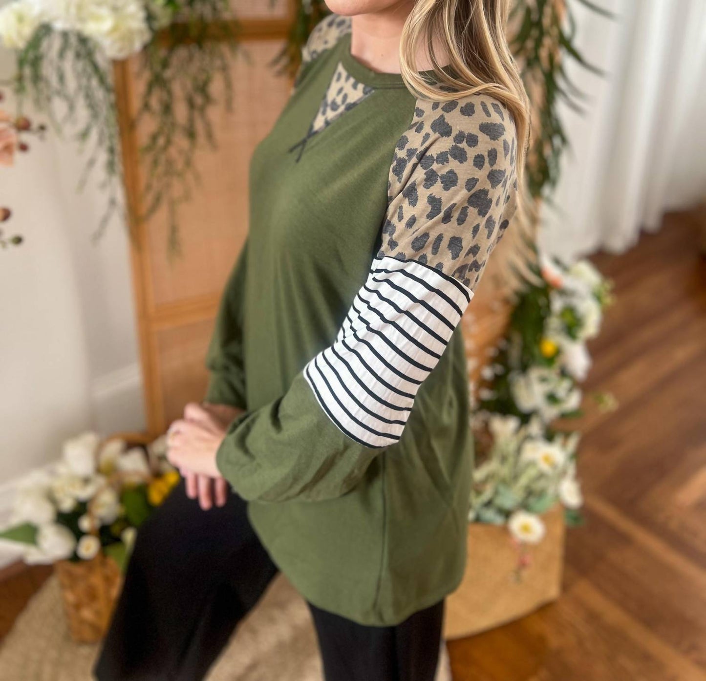 Leopard Accents Top
