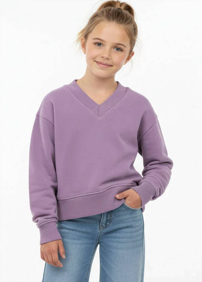 Girl's V Neck Sweatshirt