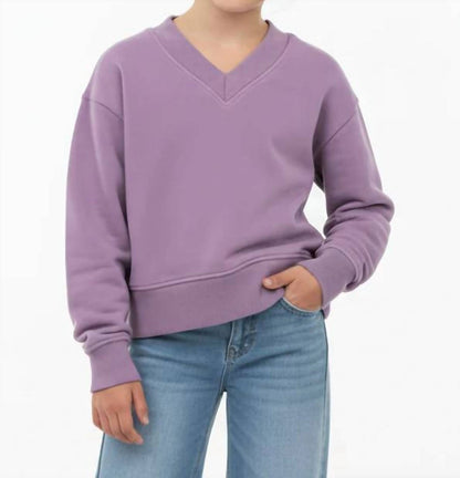 Girl's V Neck Sweatshirt
