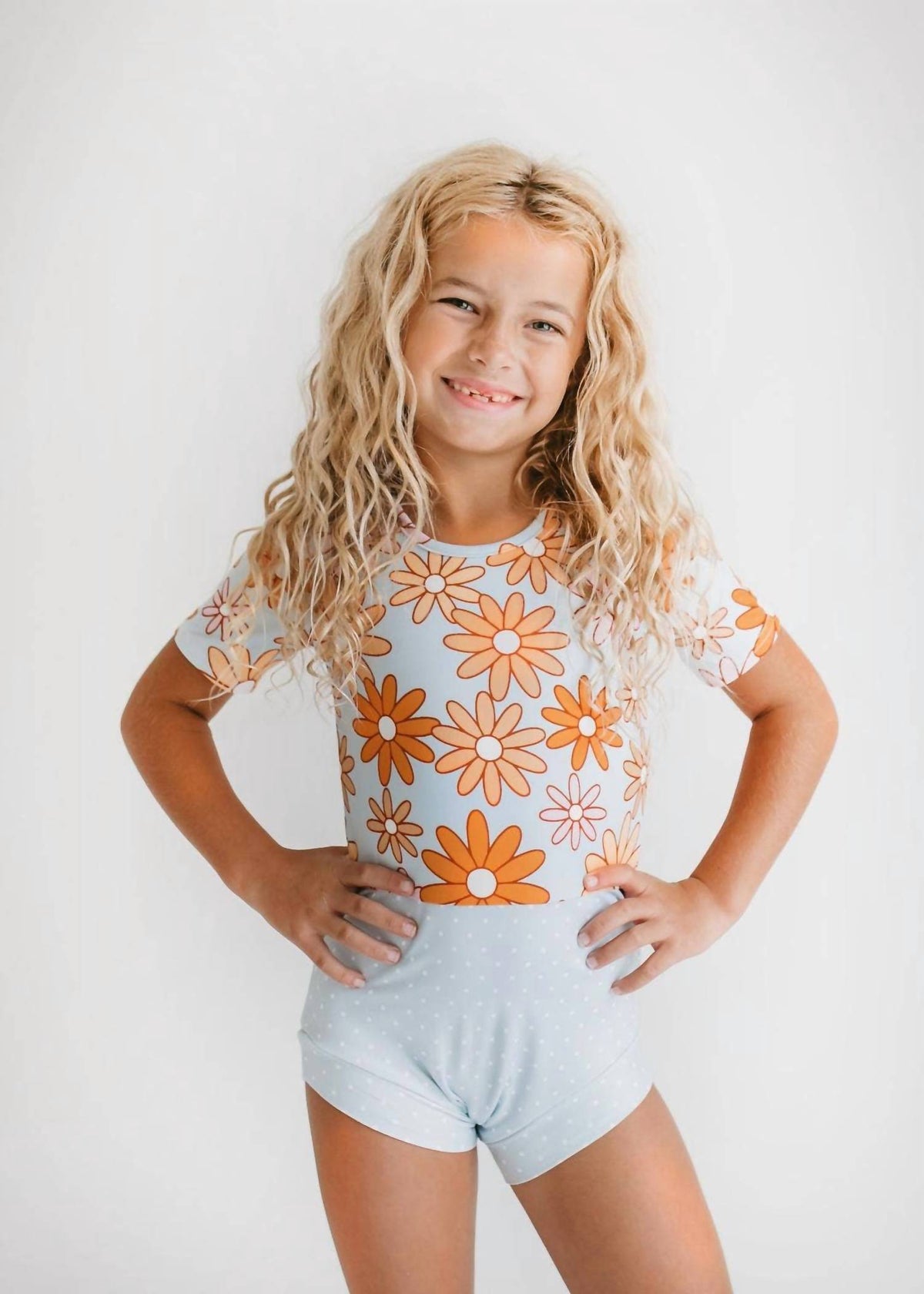 Retro Flower Dance Tumble Gymnastics Leotard