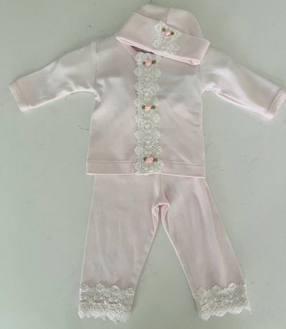 Girl's Three-piece Baby Outfit Set