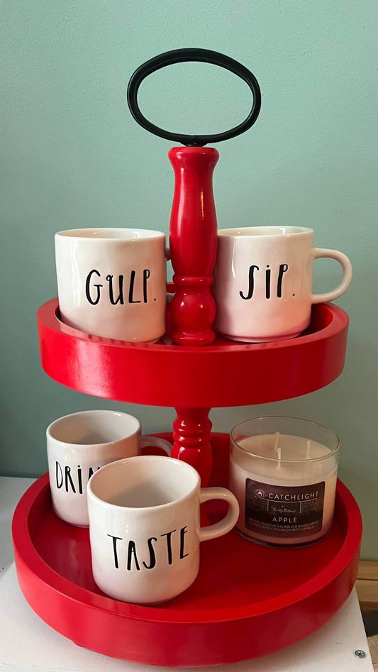 Heart & Home - Two Tiered Decorative Tray - Rack Hunt -