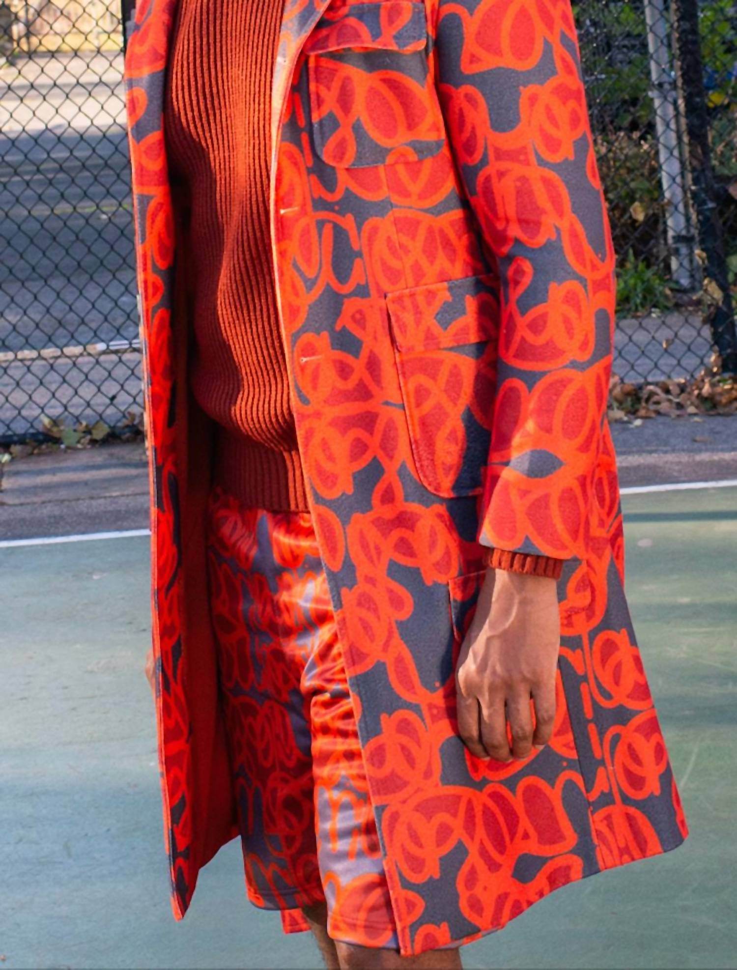 The Athletic Side Of Us - Oraise Print Long Coat - Rack Hunt