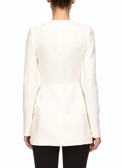 Crepe Jewel Neck Jacket