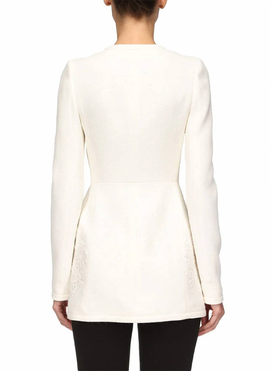 Crepe Jewel Neck Jacket