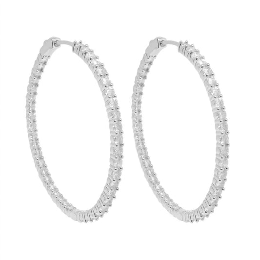 Allyanna Gifts - Women's Moissanite Inside Out Hinged Hoop Earrings - Rack Hunt