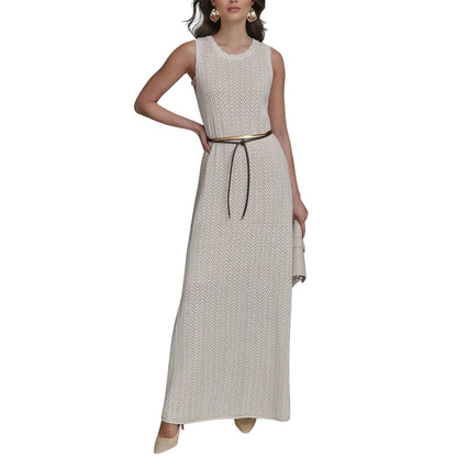 Metallic Knit Maxi Sweater Dress