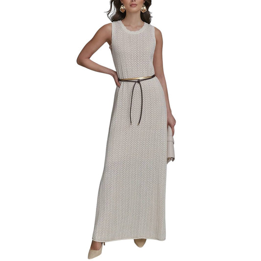 Metallic Knit Maxi Sweater Dress