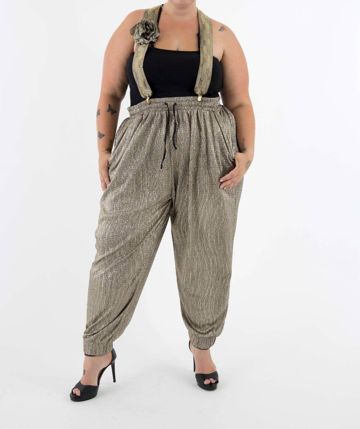 Sante Grace - Luxury Crinkle Evening Jogger Pants - Rack Hunt -