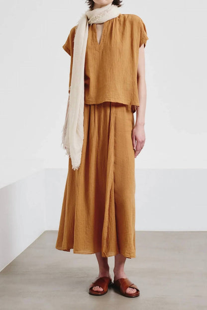 Organic Cotton Crêpe Gauze Skirt