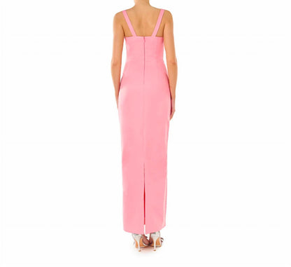 Marina Faille Column Maxi Dress