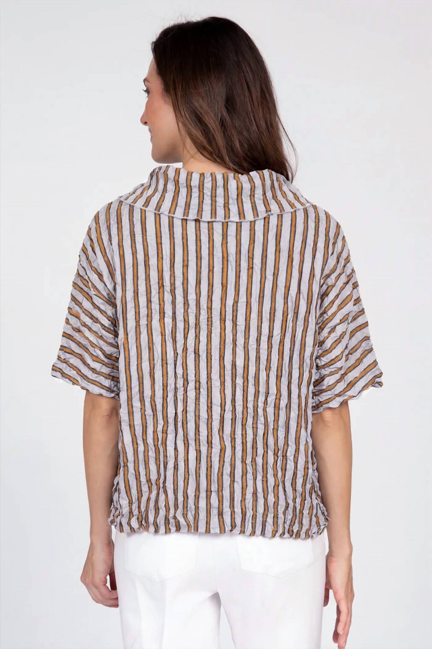 crinkle cowl neck crop top