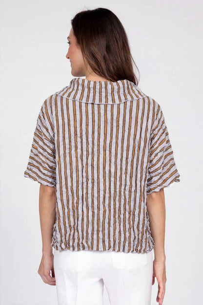 crinkle cowl neck crop top