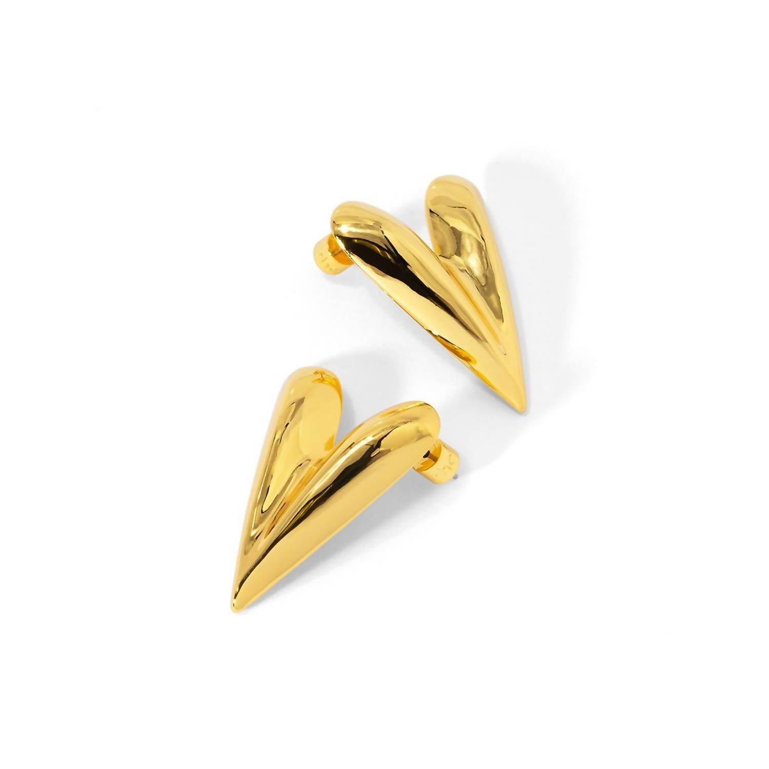 Rho - Women's Puffy Textured Heart Drop Earrings - Rack Hunt -