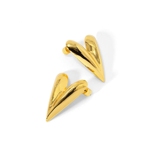 Rho - Women's Puffy Textured Heart Drop Earrings - Rack Hunt -