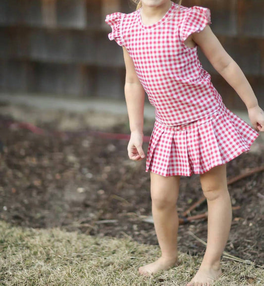 Gingham Tennis Set