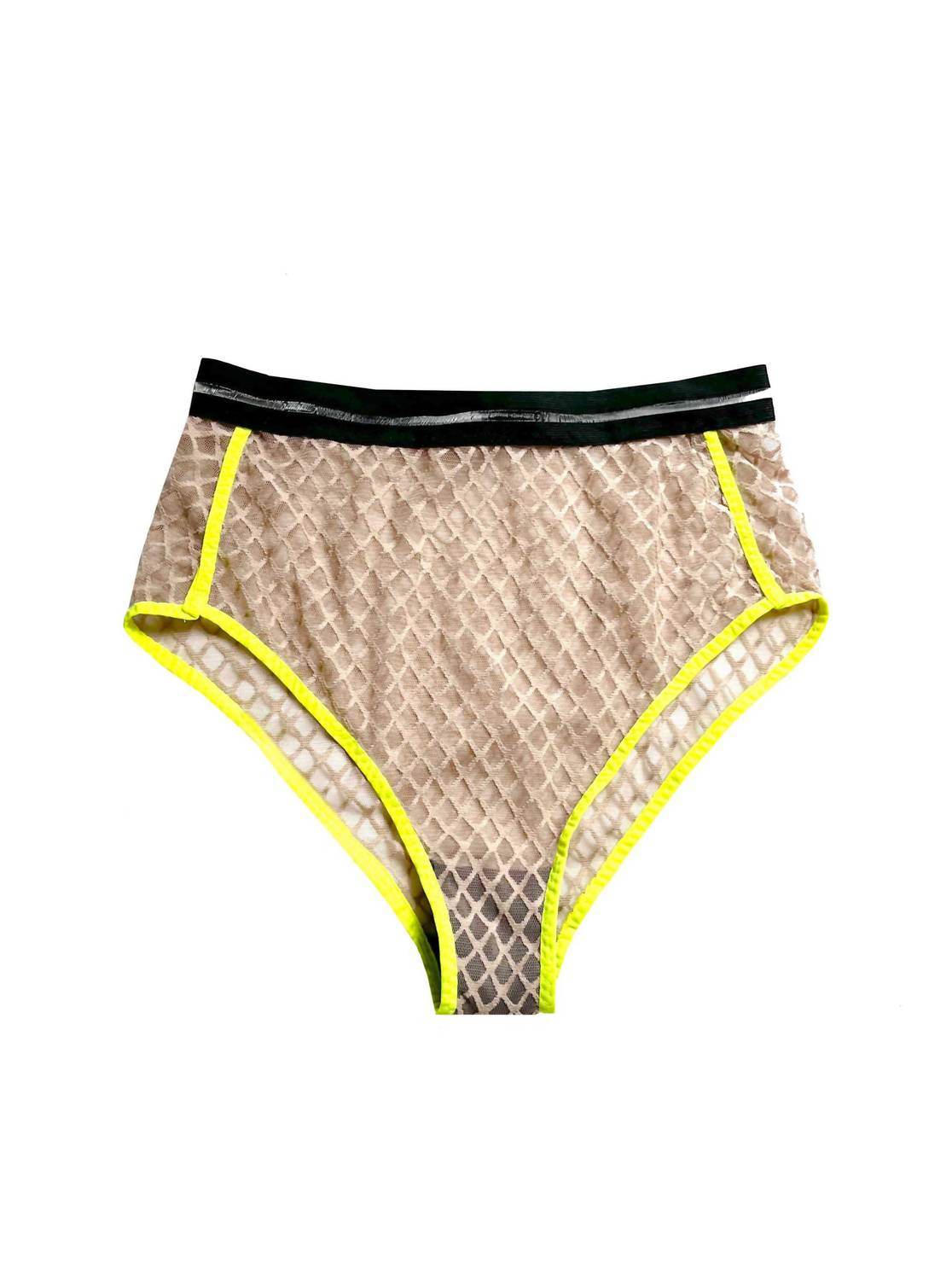 TITOV - Women's Natasha High Rise Mesh Underwear With Neon Trim - Rack Hunt -