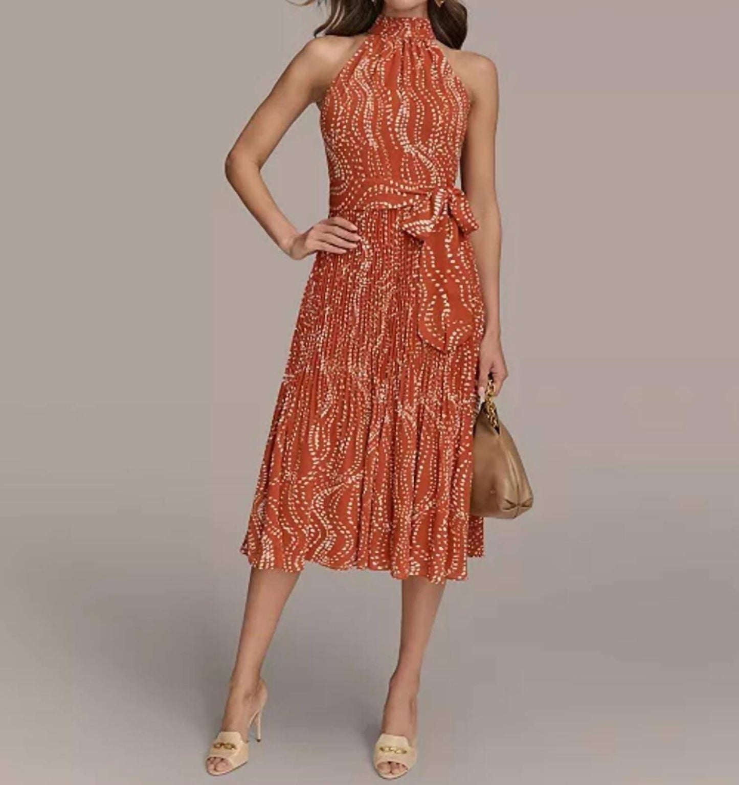 Halter Chiffon A-line Dress