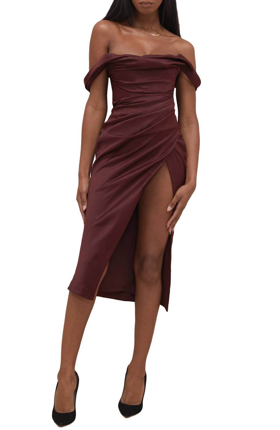 House of CB - Rhoda Off The Shoulder Corset Midi Dress - Rack Hunt -