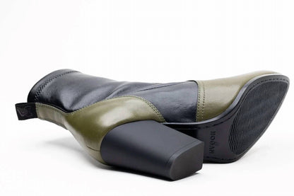 Women's Two-tone Block-heel Boots