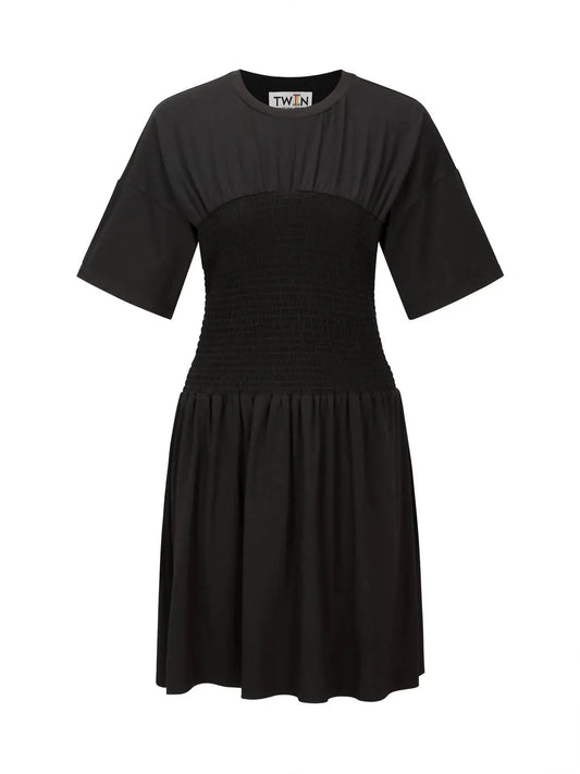 T.W.I.N. That’s What I Need - Women's Shirred T-shirt Dress - Rack Hunt