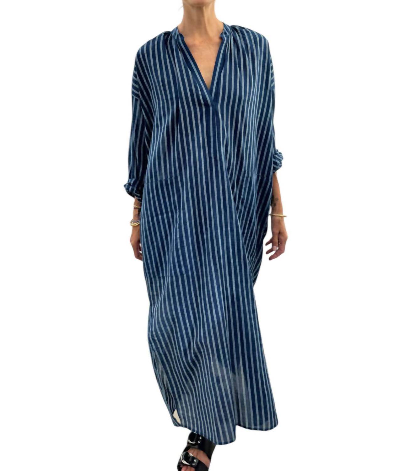 Two - Featherweight Long Stripe Caftan Dress - Rack Hunt
