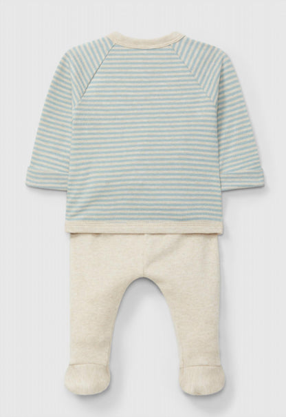 Kid's Long Sleeve Komono With Footie Legging And Hat Set