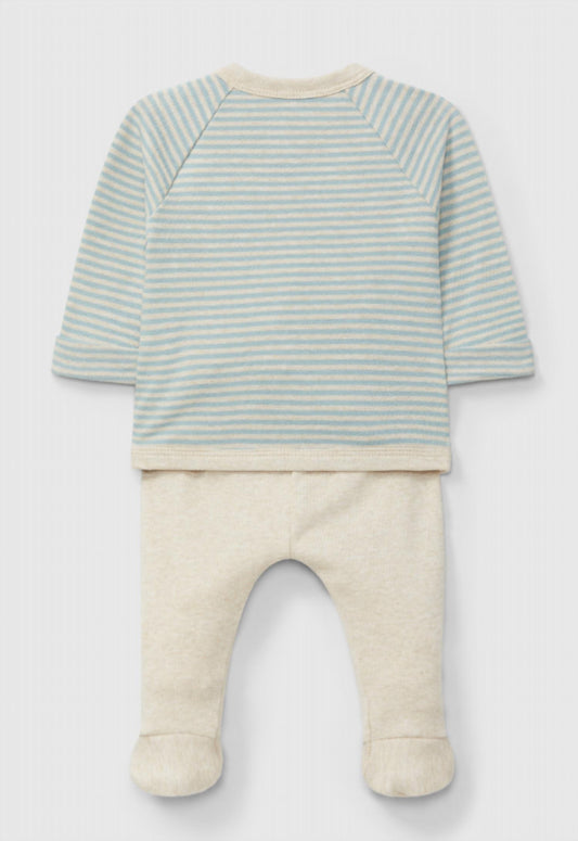Kid's Long Sleeve Komono With Footie Legging And Hat Set