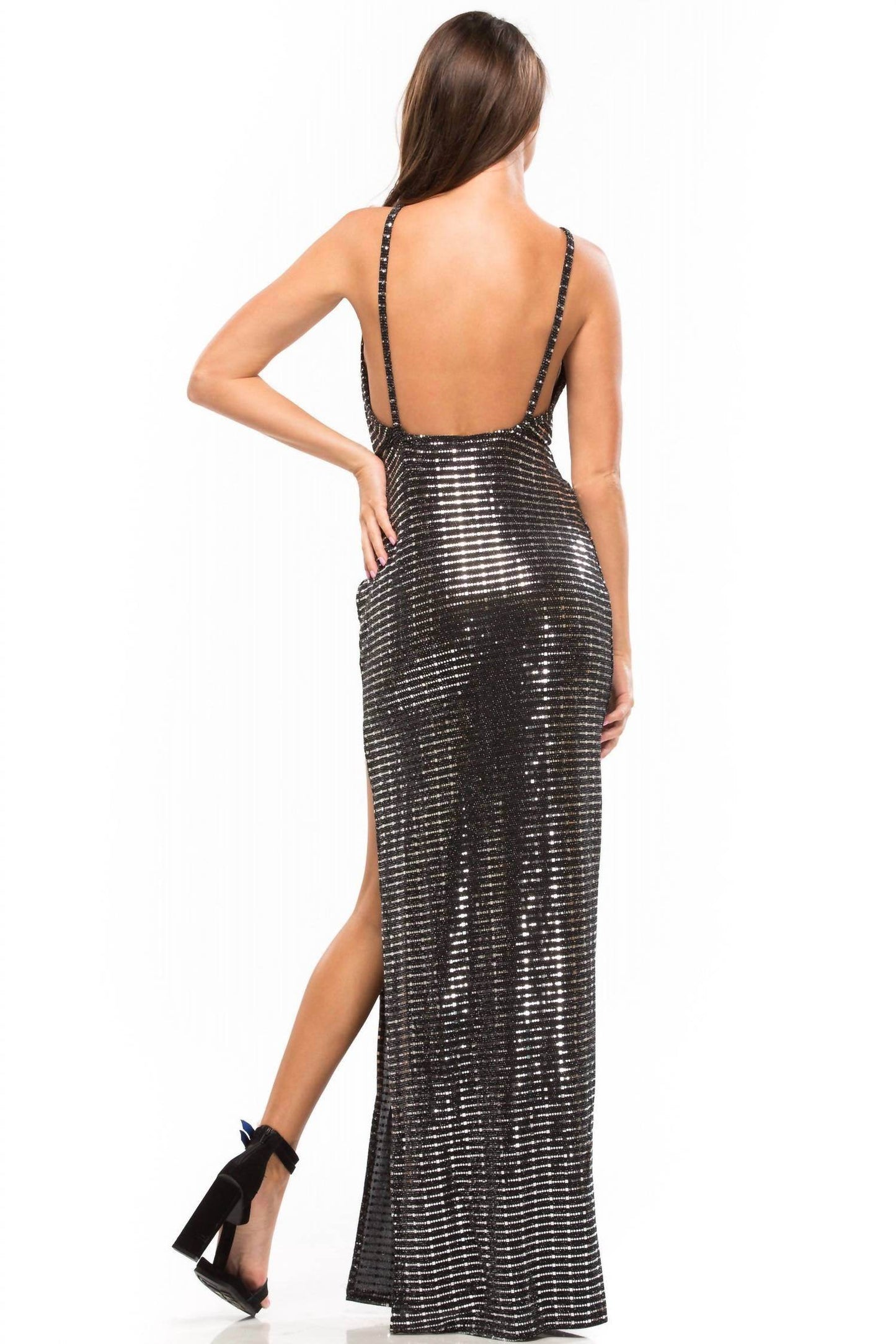 Oh My Love - All Shook Up Metallic Maxi Dress - Rack Hunt -