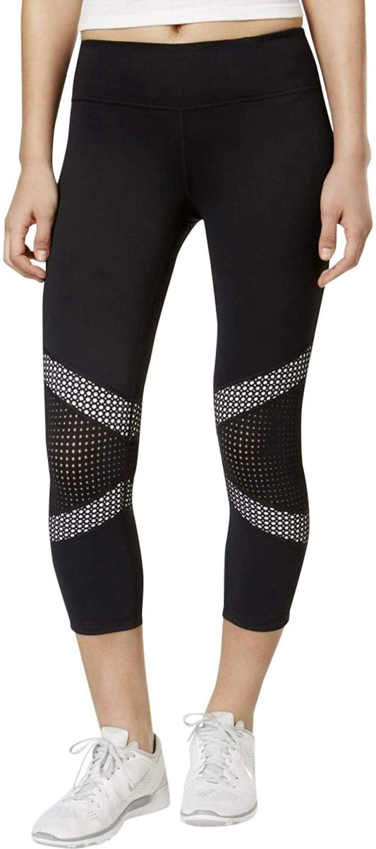 Women's Mesh Trim Cropped Leggings